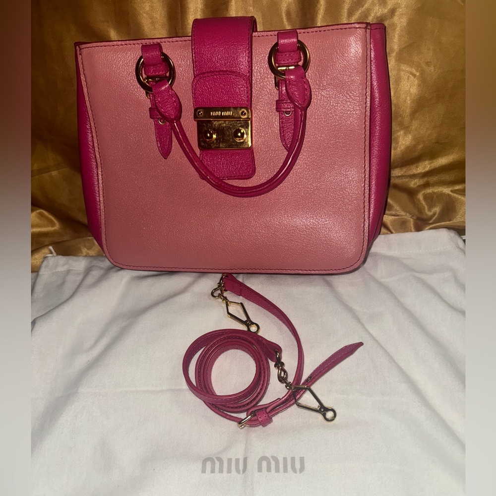 Miu Miu Pink Leather Shoulder Bag